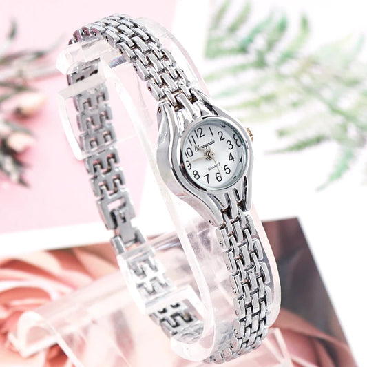 Elegant Analog Dial Women's Fashion Watches Chaoyada Brand Silver Wrist Watches for Female Ladies Quartz Bracelet Watches
