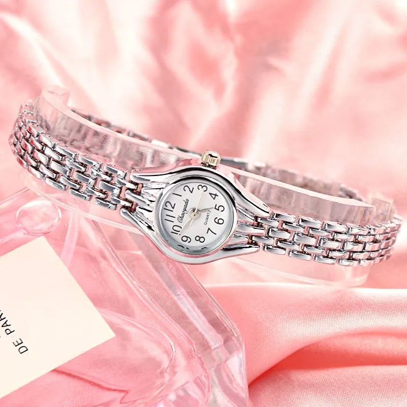 Elegant Analog Dial Women's Fashion Watches Chaoyada Brand Silver Wrist Watches for Female Ladies Quartz Bracelet Watches