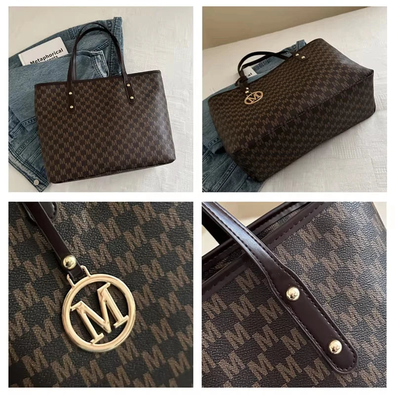 Versatile Large Capacity Letter Print Fashion Shoulder Bag Luxury Brand Clutch Bag Retro Trend Commuter Tote Bag