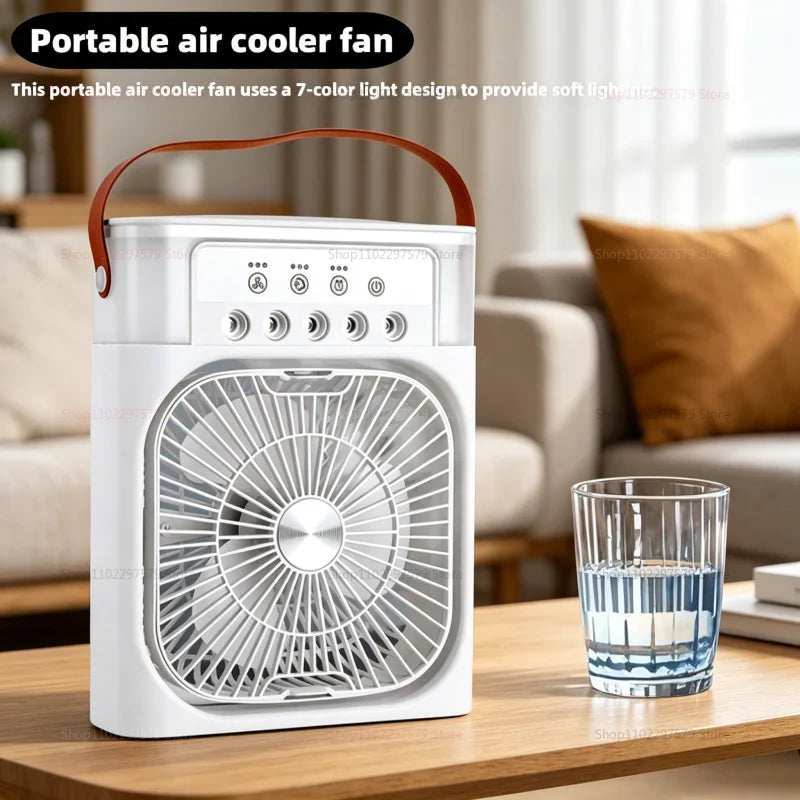 Portable 3-in-1 Air Humidifier Cooling USB fan Water mist Small refrigeration Air conditioner Mini fan Cooled Silent Air Cooler